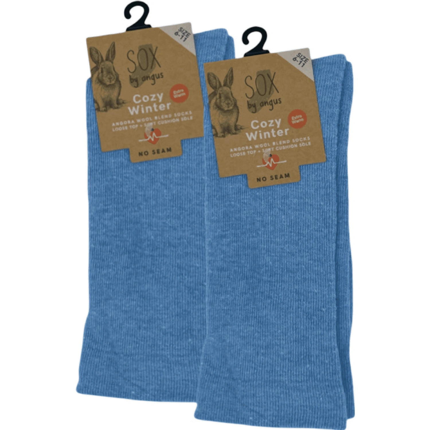Cozy Sky Angora Socks: No-Seam Comfort for Happy Feet - Loose Top Bliss!