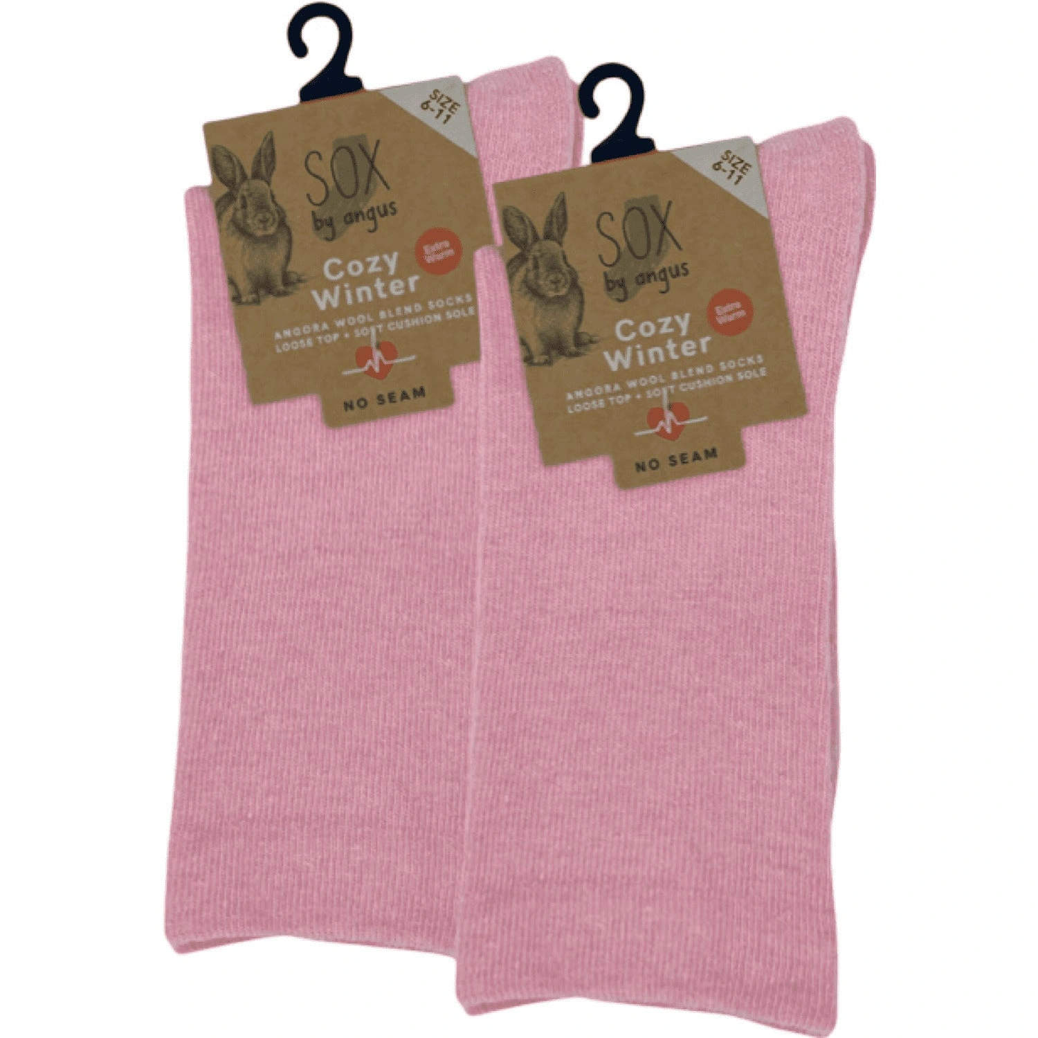Cozy Angora Blend Socks - Seamless Comfort, Pink Bliss for Your Feet!