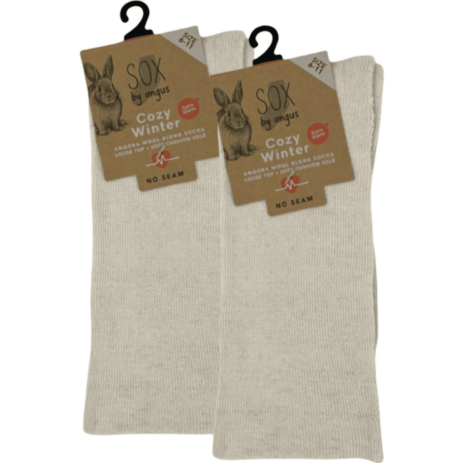 Cloud-Soft Angora Blend Socks - Seamless Comfort, Bone Color – Pure Bliss.