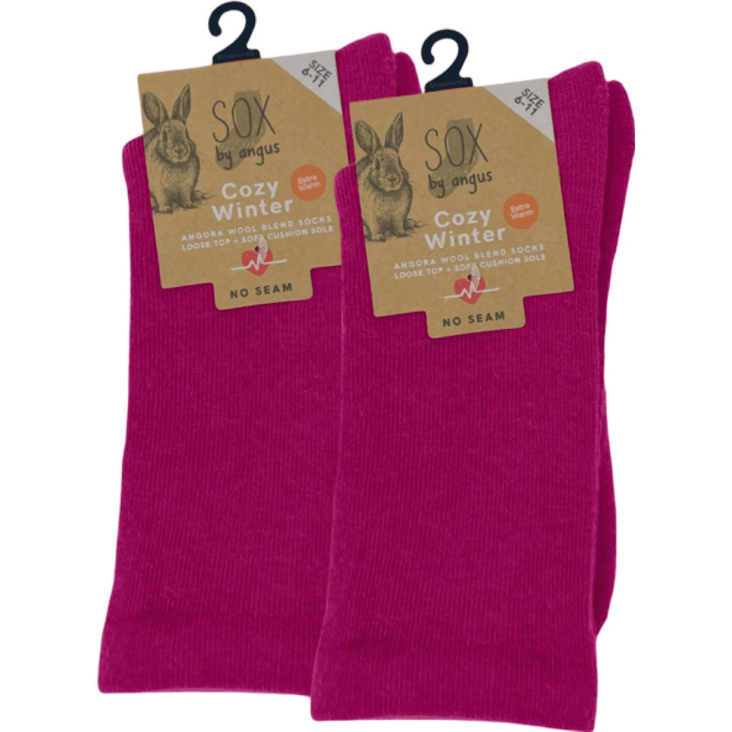 Hot Pink Angora Cloud Socks: No Seam, Ultimate Comfort & Cozy!