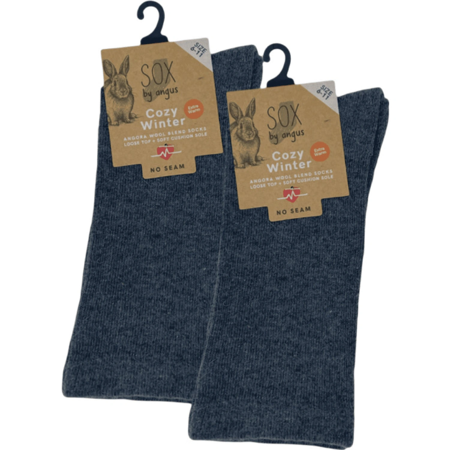 Luxurious Angora Blend Socks - Seamless Comfort, Charcoal Grey - Treat Your Feet!