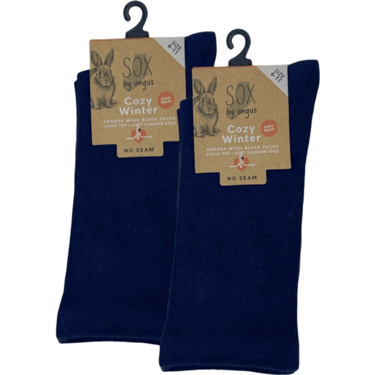Cloud-Soft Angora Blend Socks - Seamless Navy - Ultimate Comfort!